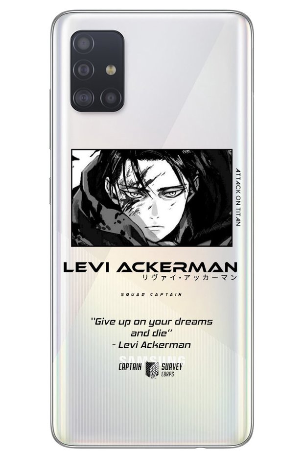 Samsung A51 Attack on Titan Levi Patterned Transparent Silicone Phone Case