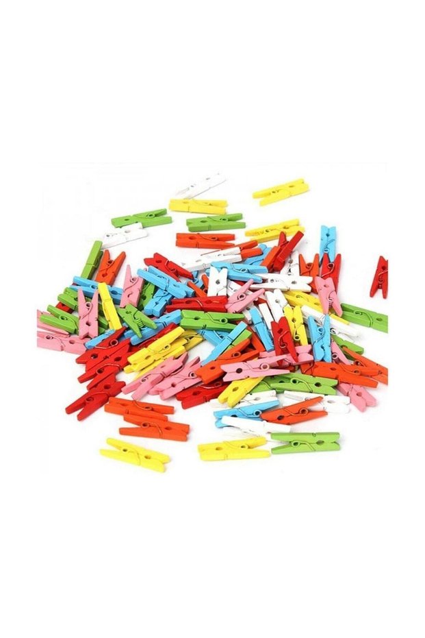 100 Pieces of Colorful Small Clothespins, Paperclip Photo Hanger Clothespin