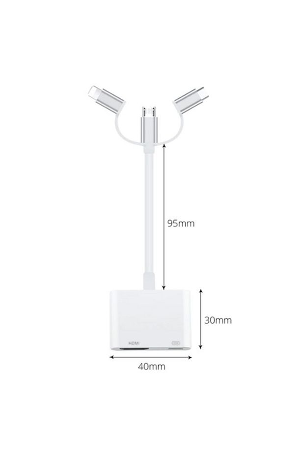 Ally 3 In1 Hdmı Dijital Av Adaptörü Iphone-android-usb Type C+micro Usb - 6