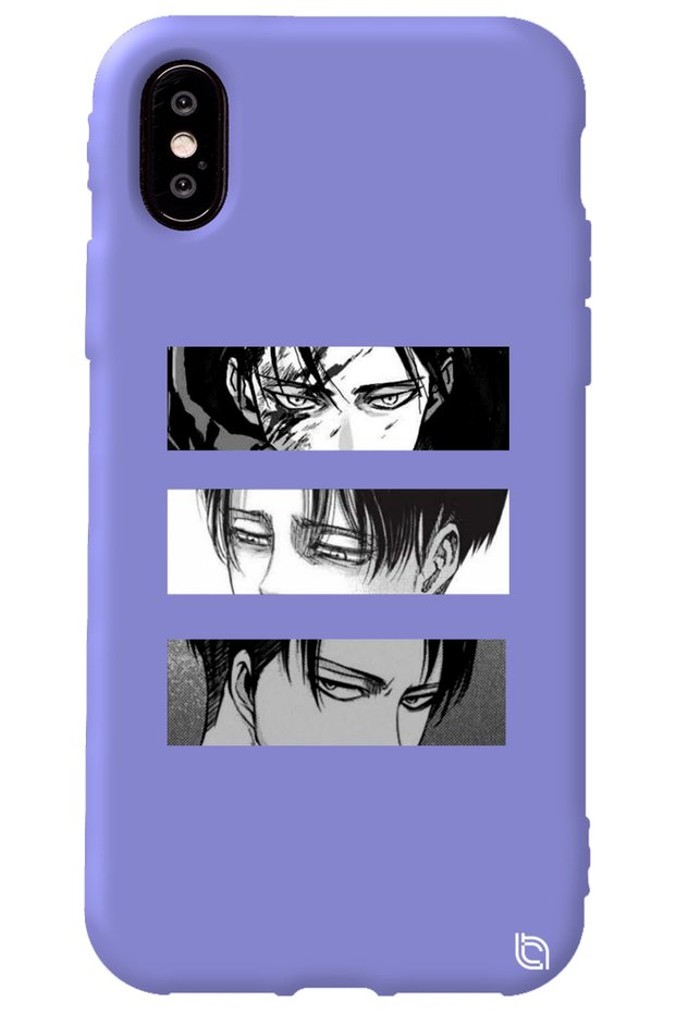 iPhone XS Compatible Lilac Premium Velvet Attack on Titan Patterned Silicone Phone Case