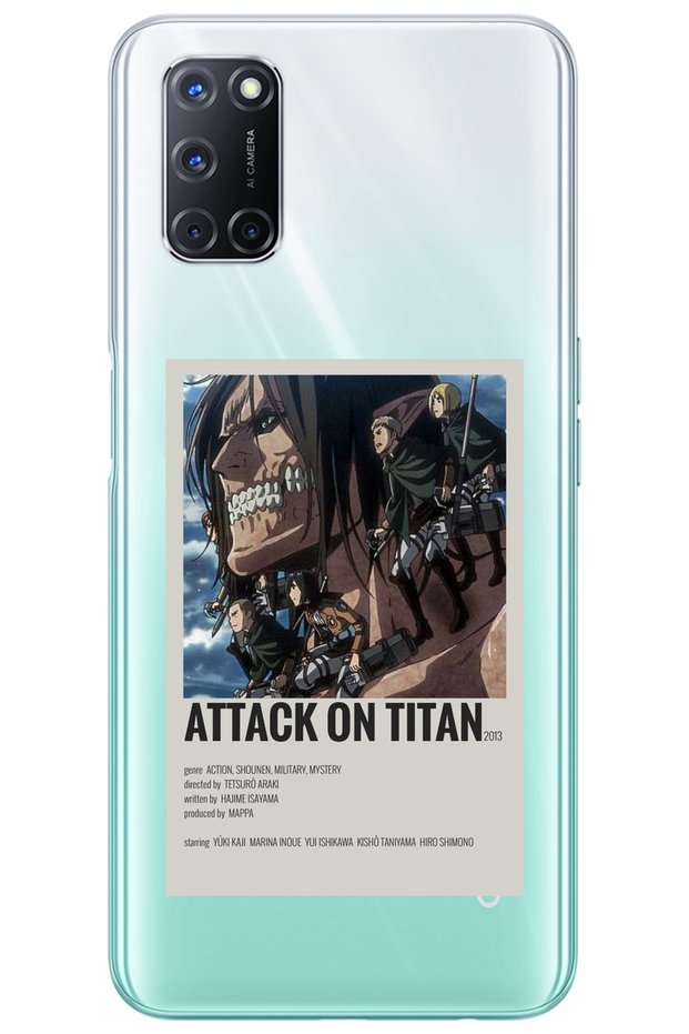 Oppo A72 Attack on Titan Patterned Patterned Transparent Silicone Phone Case