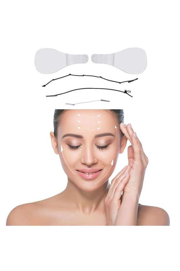 40 Adet Lastikli Yüz Kaş Göz Boyun Gerdirme Kaldırma Bantları V Shape Bands - 3