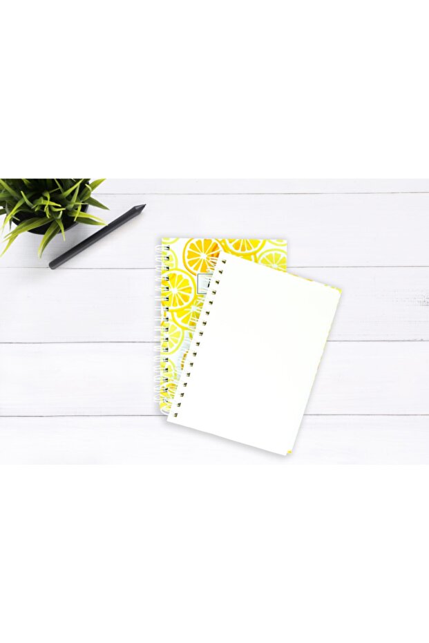 Orange Patterned Unlined Spiral Notebook - 4