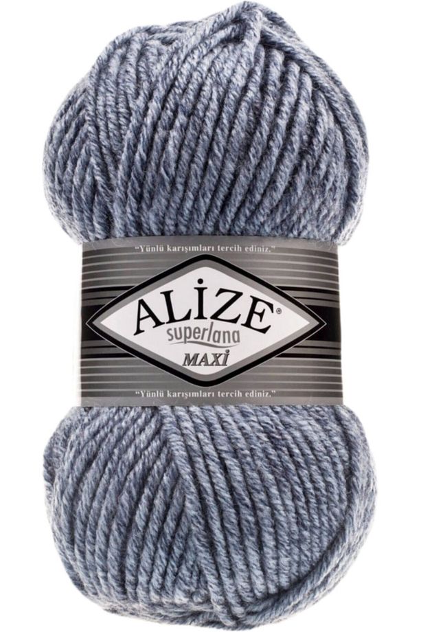 Superlana Maxi (kalın) Örgü Ipi - 806 Jaspe Mavi - 100 Gr. 100 Mt. Ip - 1