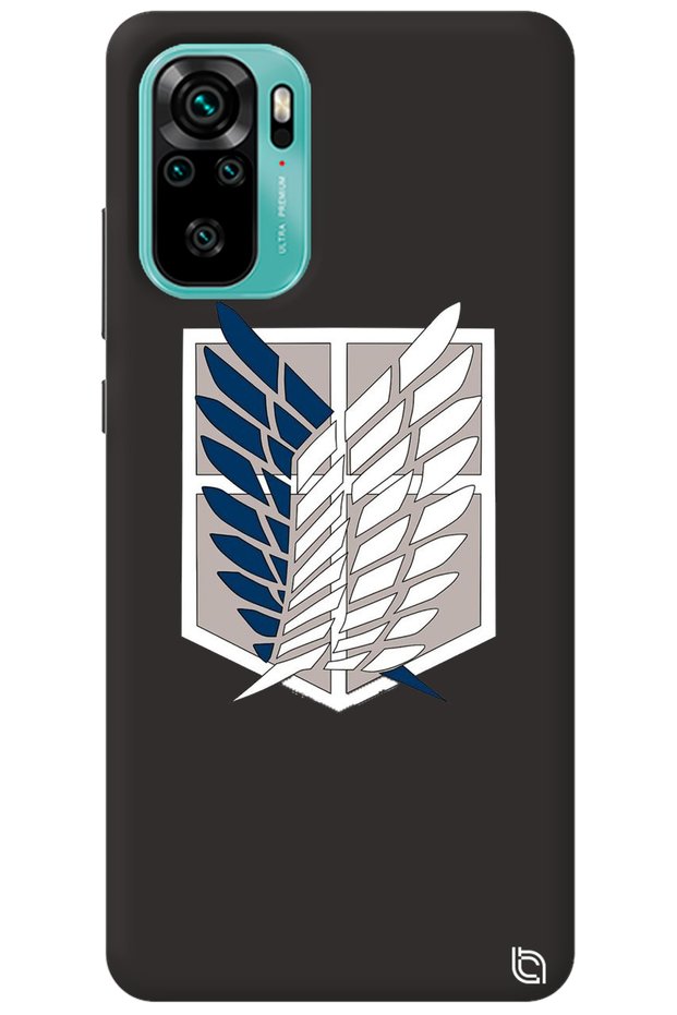 Xiaomi Redmi Note 10S Black Premium Velvet Inside Attack on Titan Patterned Silicone Phone Case
