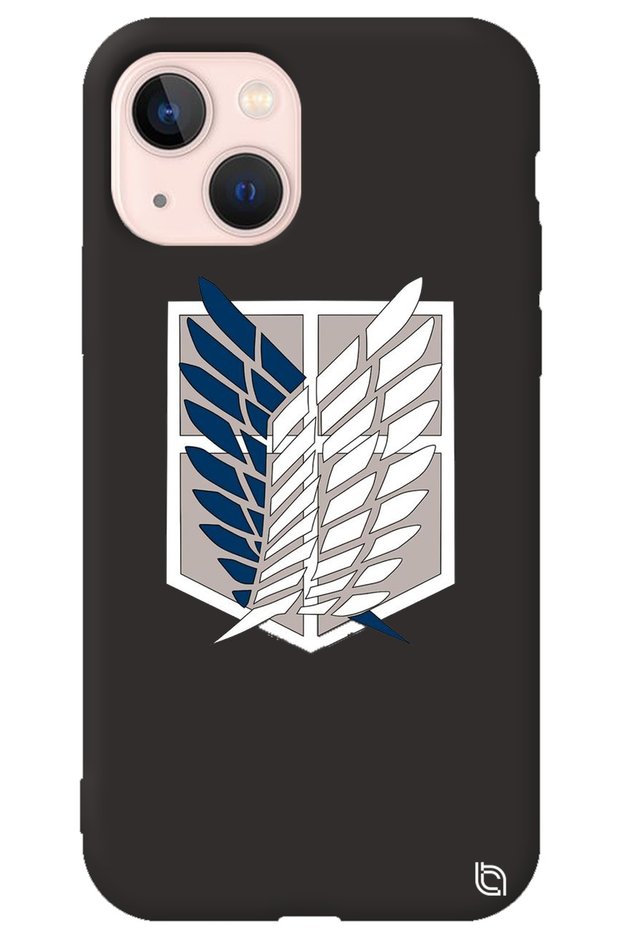 iPhone 13 Black Premium Velvet Attack on Titan Patterned Silicone Phone Case