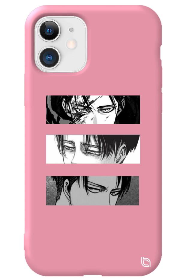 iPhone 11 Pink Premium Velvet Attack on Titan Patterned Silicone Phone Case