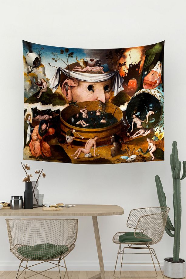 Hieronymus Bosch Bir Tondal Vizyonu Duvar Örtüsü Halısı 70x90 Cm - 1