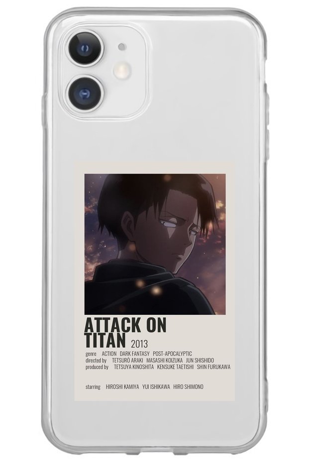 iPhone 11 Attack on Titan Levi Patterned Transparent Silicone Phone Case