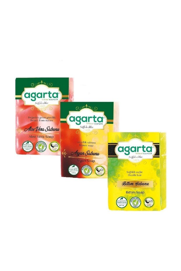 150 g Set of 3 - Natural Aloe Vera, Argan and Bıttım Soap