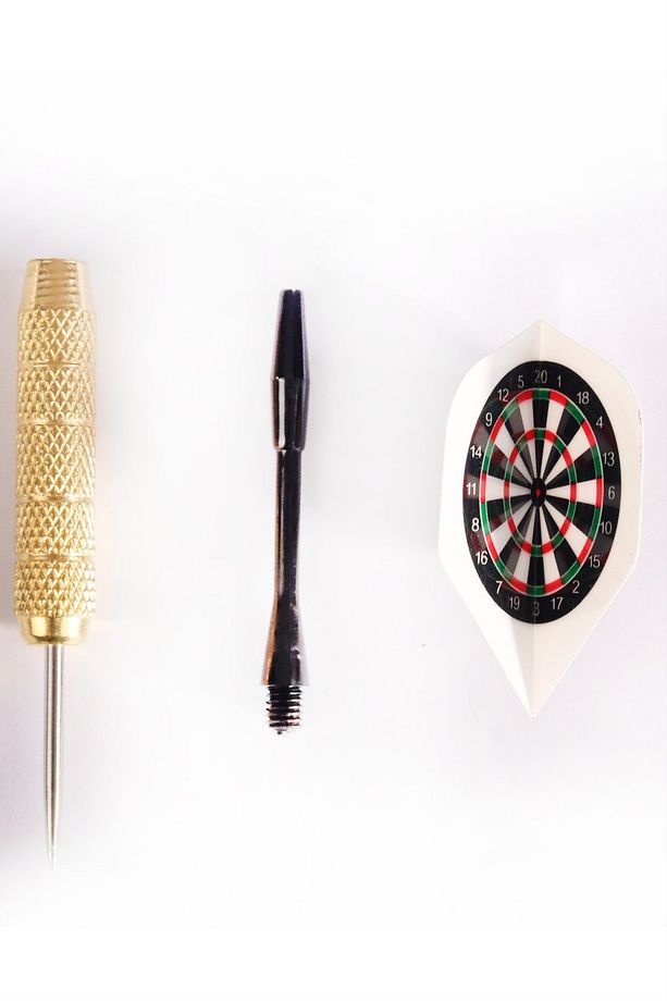 22 Gr. Dart Oku (3’lü Set) - Çelik Uç + Pirinç Gövde + Renkli Kanat - Dart Oku Seti - 3