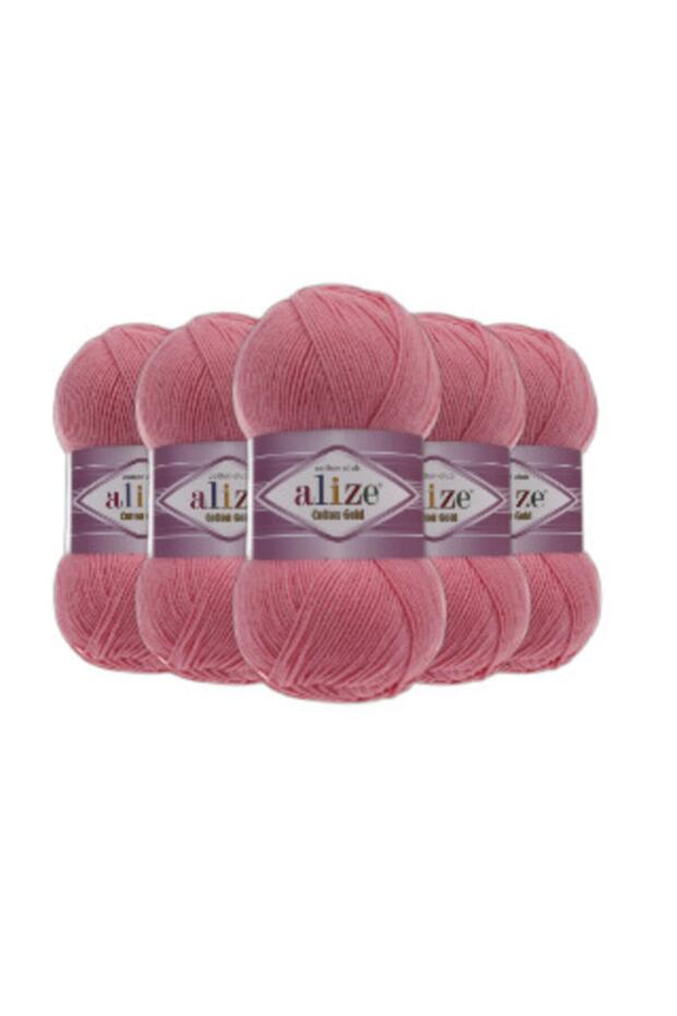 Candy Pink Cotton Gold Color Code -33- Hand Knitting Yarn 5 Pack