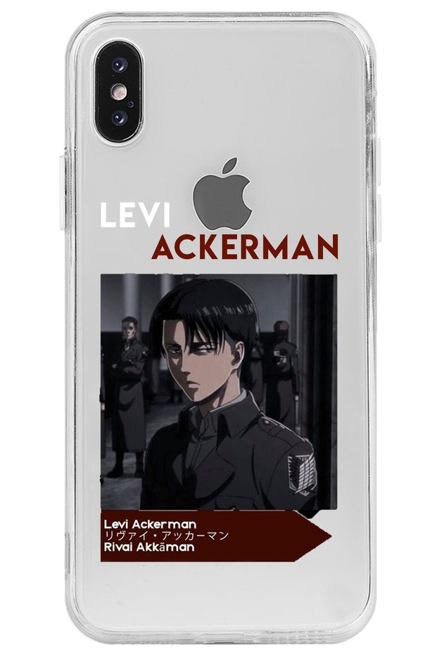 iPhone XS Attack on Titan Levi Patterned Transparent Silicone Phone Case