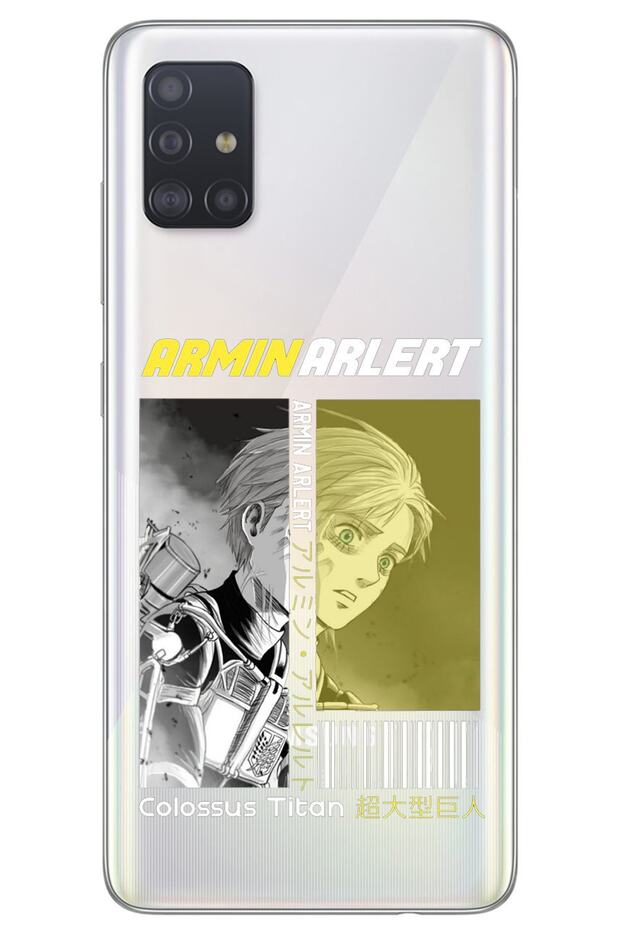 Samsung A51 Attack on Titan Patterned Transparent Silicone Phone Case