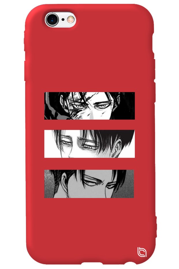 iPhone 6 6S Red Premium Velvet Inside Attack on Titan Patterned Silicone Phone Case