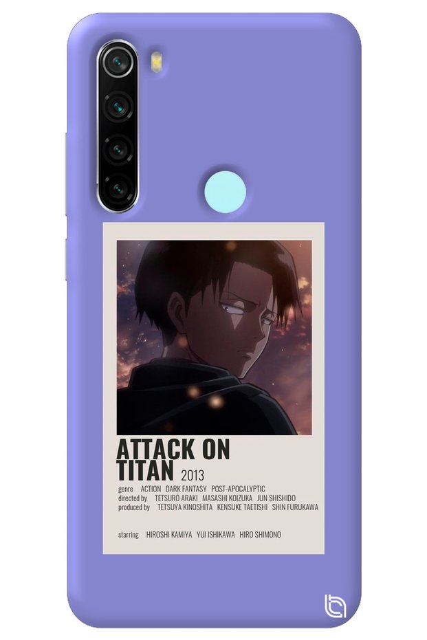 Xiaomi Redmi Note 8 Lilac Premium Velvet Attack on Titan Levi Patterned Silicone Phone Case