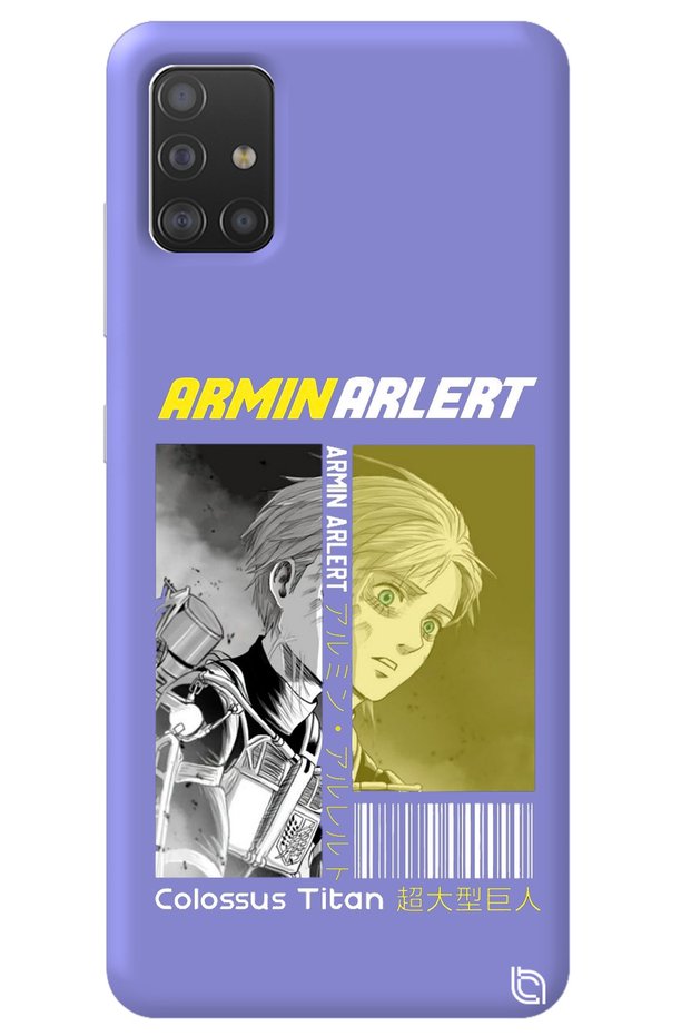 Samsung A51 Lilac Premium Velvet Attack on Titan Patterned Silicone Phone Case