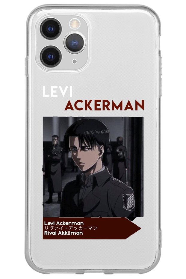 iPhone 11 Pro Max Attack on Titan Levi Patterned Transparent Silicone Phone Case