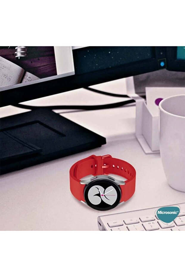 Samsung Galaxy Watch 4 Classic 46mm Kordon Solid Silicone Band Pembe - 4