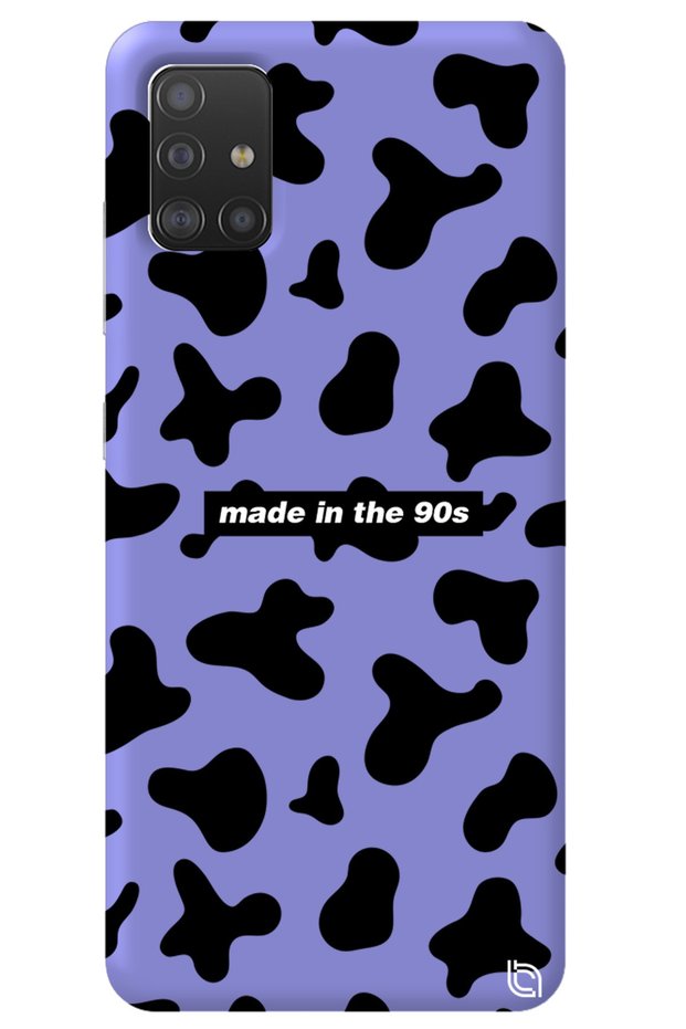 Samsung A71 Lilac Colored Premium Velvet Inside 90S Patterned Silicone Phone Case