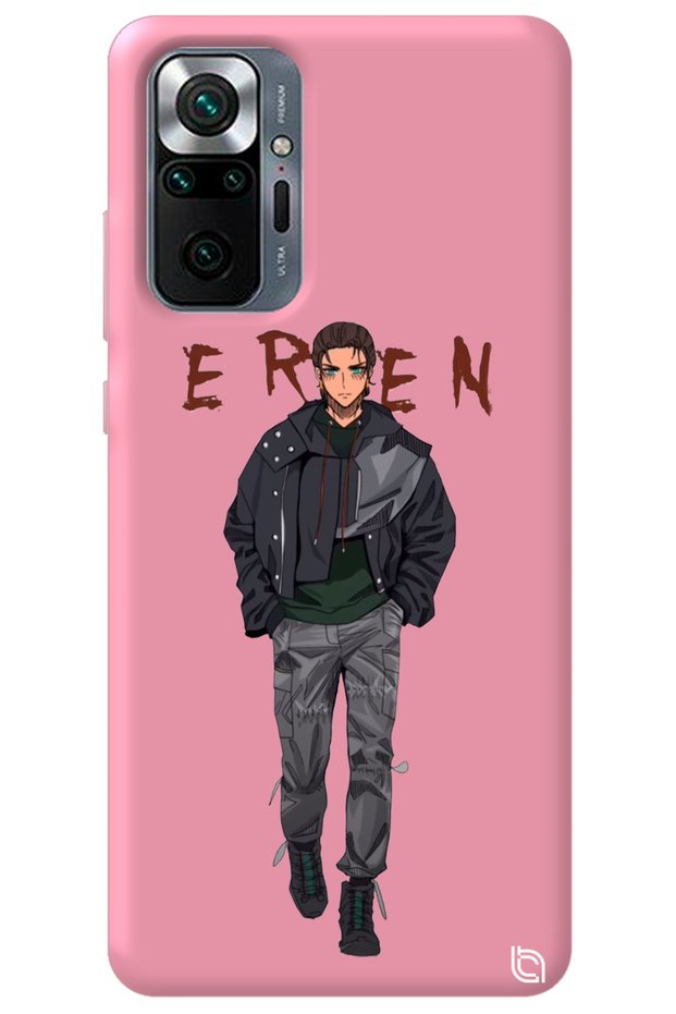 Xiaomi Redmi Note 10 Pro Pink Premium Velvet Attack on Titan Patterned Silicone Phone Case