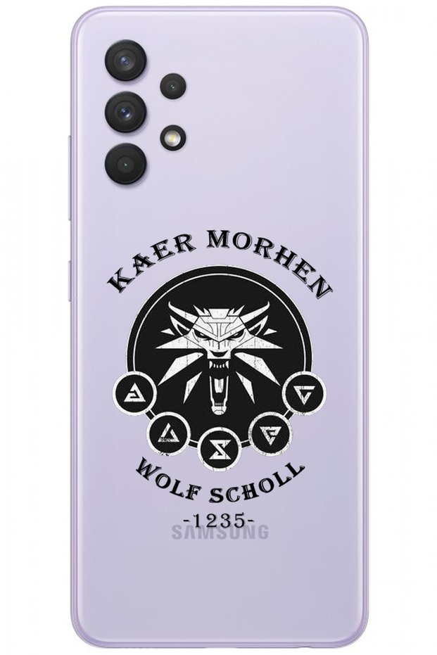 Samsung A32 the Witcher Patterned Transparent Silicone Phone Case
