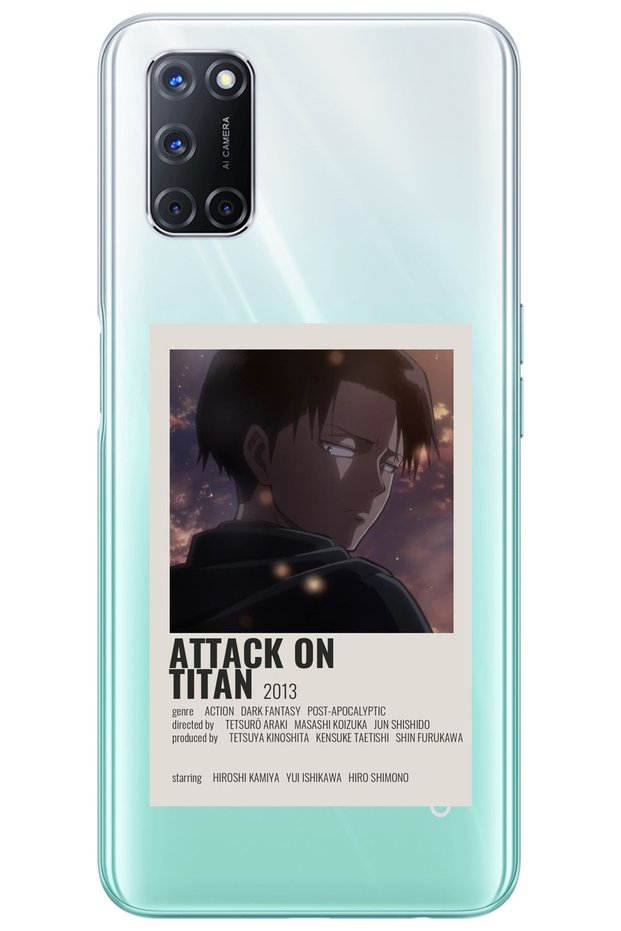 Oppo A52 Attack on Titan Levi Patterned Transparent Silicone Phone Case