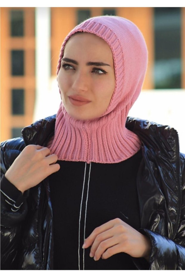 بونيه محبوك - بونيه شتوي - بونيه جاهز - شال عملي