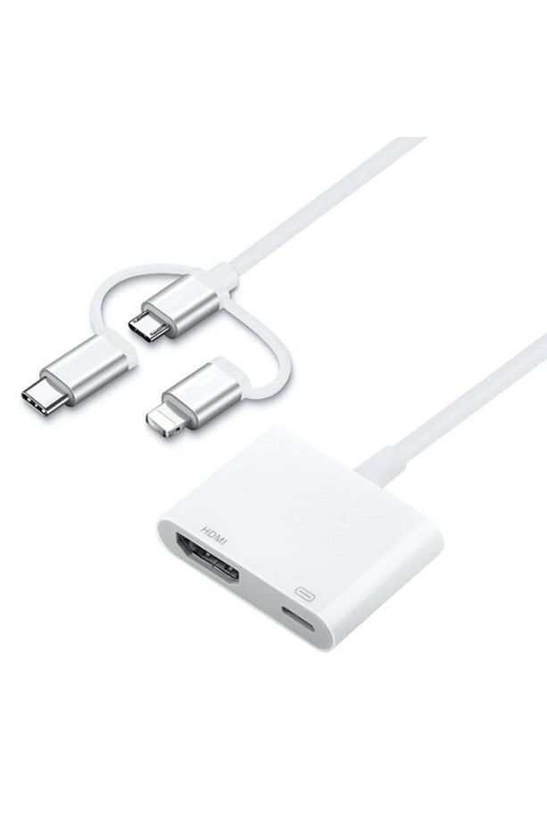 Ally 3 In1 Hdmı Dijital Av Adaptörü Iphone-android-usb Type C+micro Usb - 1