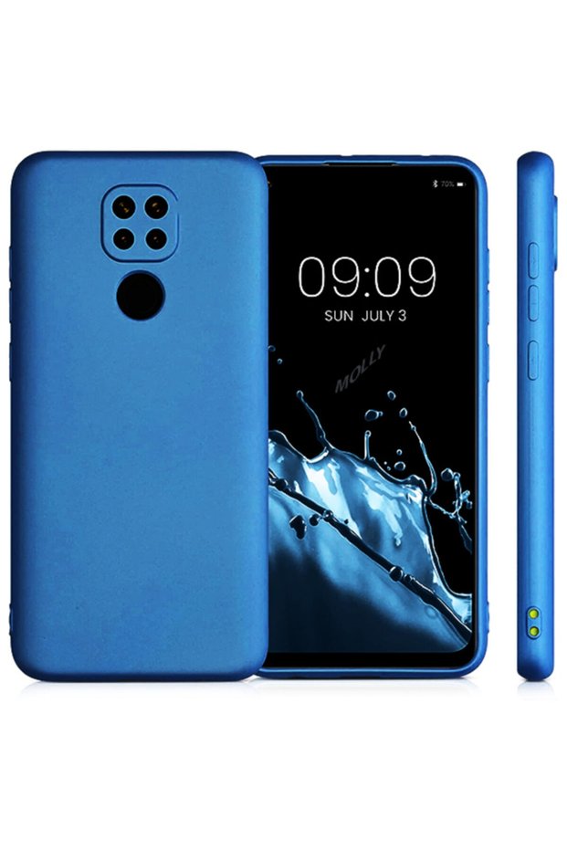 Xiaomi Redmi Note 9 Pro Compatible Metallic Blue Guardian Matte Silicone Case