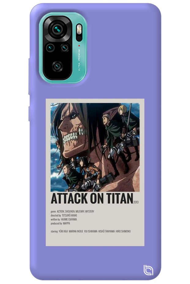 Xiaomi Redmi Note 10S Lilac Premium Velvet Inside Attack on Titan Patterned Silicone Phone Case