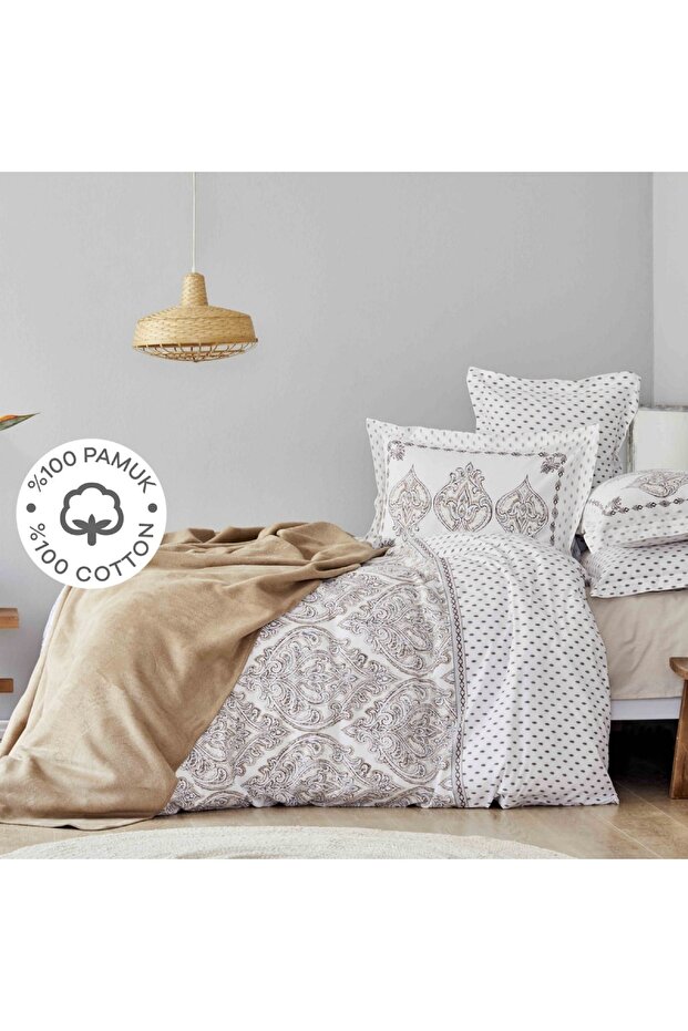 Care Beige Double 100% Cotton Duvet Cover Set Cotton Blanket