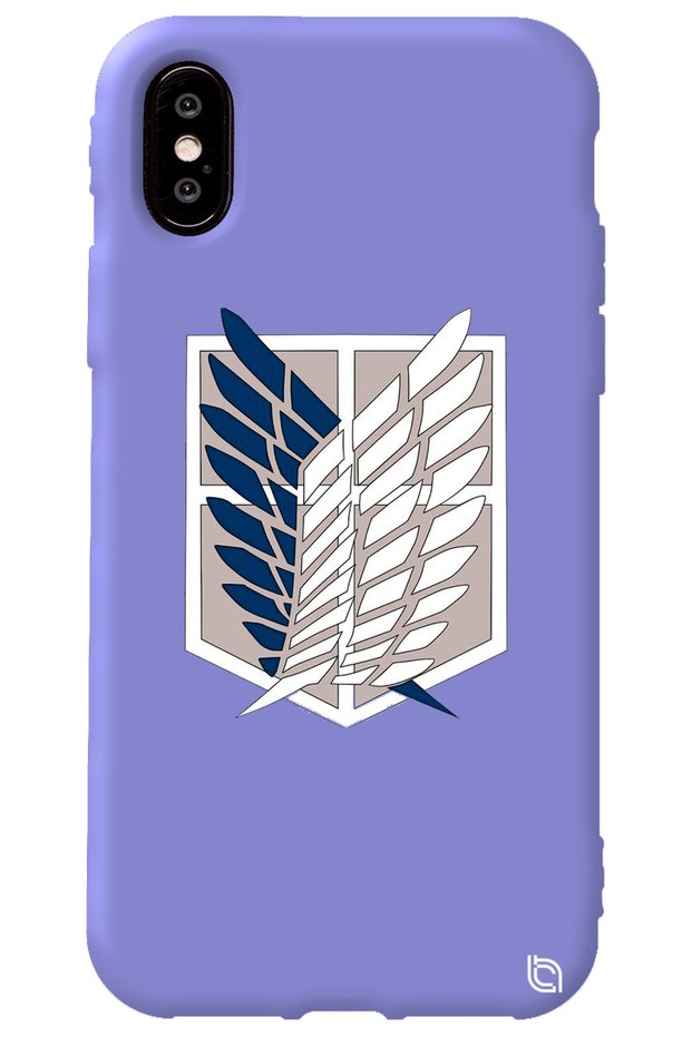 Iphone Xs Lilac Premium Silicone Phone Case with Velvet Attack On Titan Pattern Inside