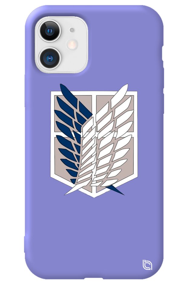 iPhone 12 Lilac Premium Velvet Attack on Titan Patterned Silicone Phone Case