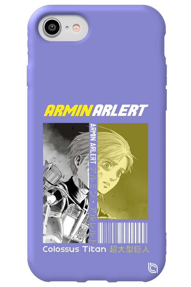 iPhone 7 Lilac Premium Velvet Attack on Titan Patterned Silicone Phone Case