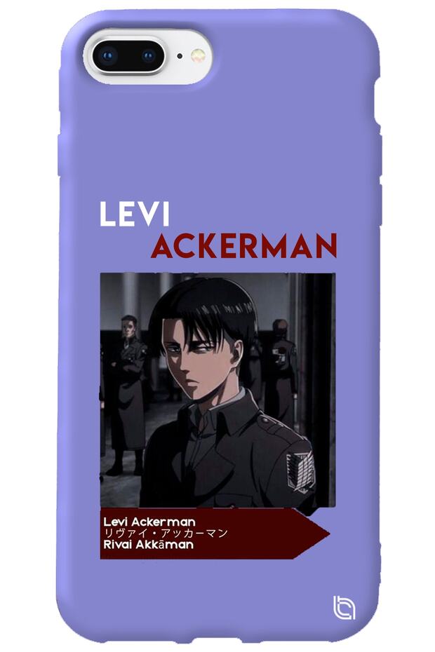iPhone 7 Plus Lilac Premium Velvet Attack on Titan Levi Patterned Silicone Phone Case