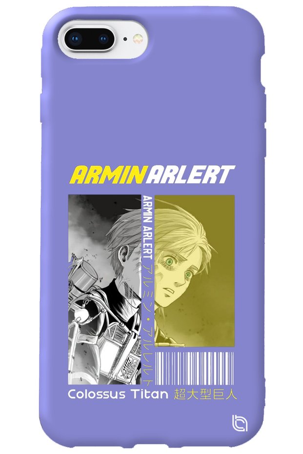 iPhone 8 Plus Lilac Premium Velvet Attack on Titan Patterned Silicone Phone Case