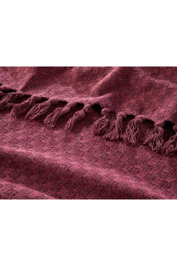 Marine Pop Dokuma Tek Kişilik Yatak Örtüsü 160x240 Cm Bordo - 3