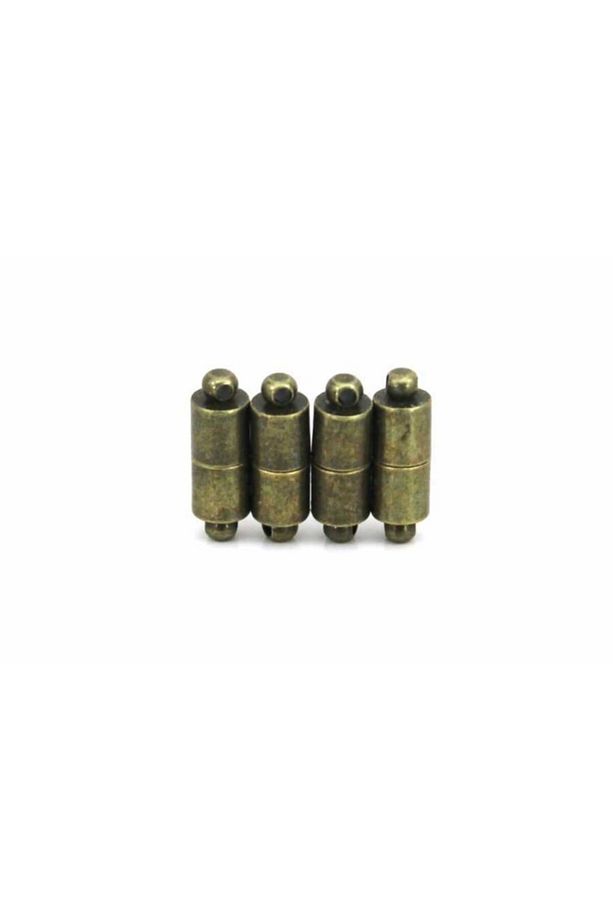 1 Adet - 5x15 Mm Mıknatıslı Klips, Takı Klipsi, Bileklik Klipsi, Kolye Klipsi, Antik Sarı Kaplama - 1