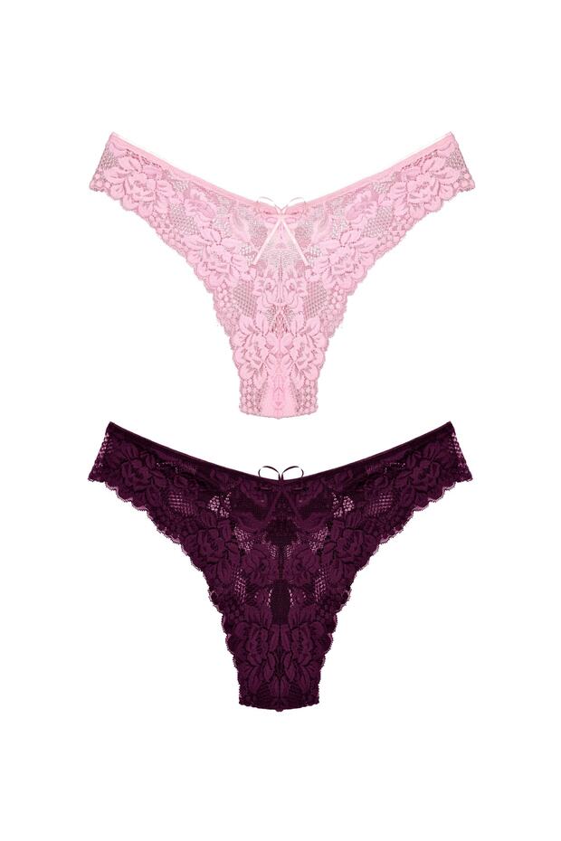 2-Piece Full Lace Brazilian Women's Panties