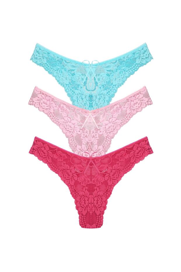 3-Piece Full Lace Brazilian Women's Panties