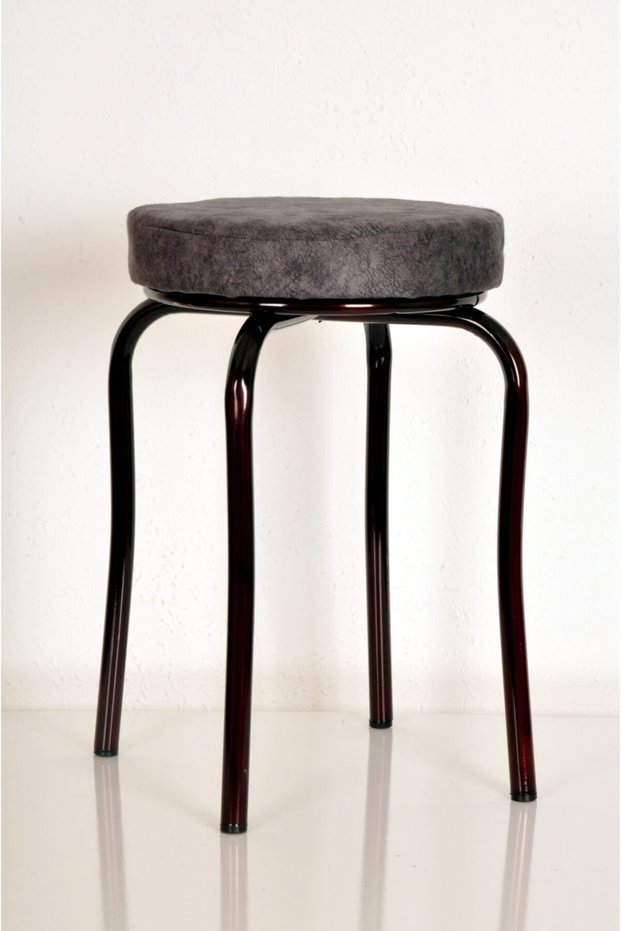 5 Pieces Gray Erasable Fabric Claret Red Profile Octopus Stool Metal Stool Kitchen Stool Thick Stool