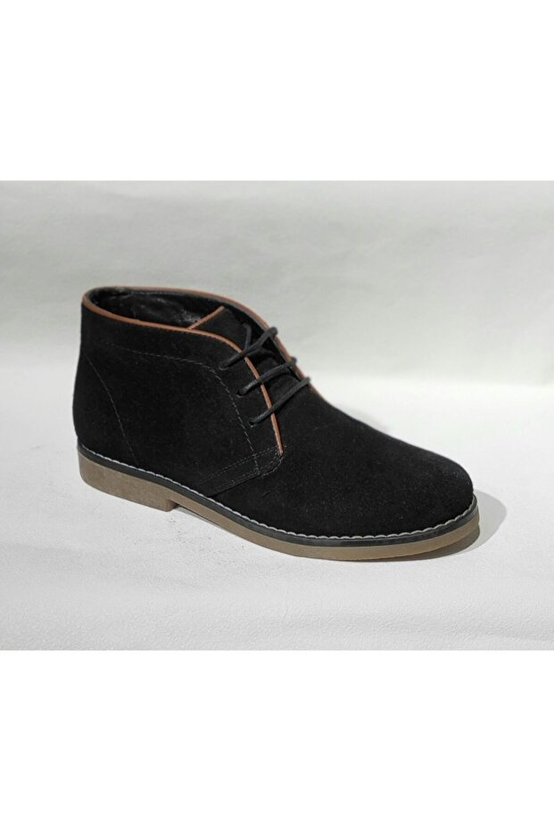 Hakiki Deri Anatomik Taban Unisex Haşpapi Siyah Süet Bot - 1
