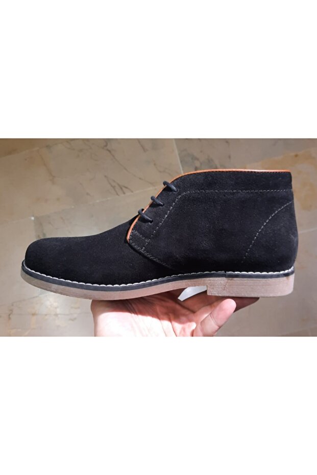Hakiki Deri Anatomik Taban Unisex Haşpapi Siyah Süet Bot - 5