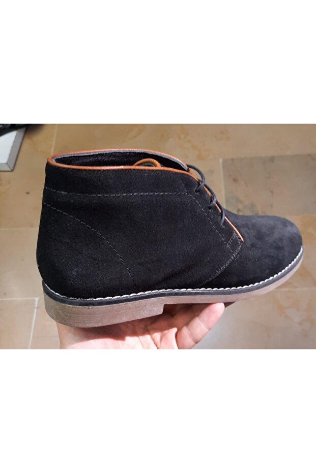 Hakiki Deri Anatomik Taban Unisex Haşpapi Siyah Süet Bot - 6
