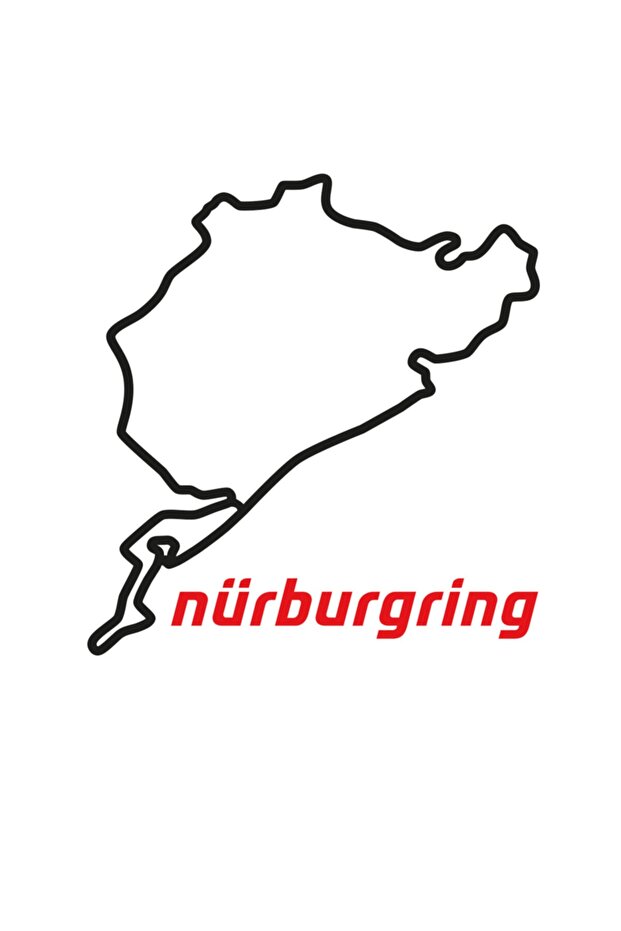 Nürburgring Full Track Auto Sticker, Car Sticker Black & Gray 13x12 Cm