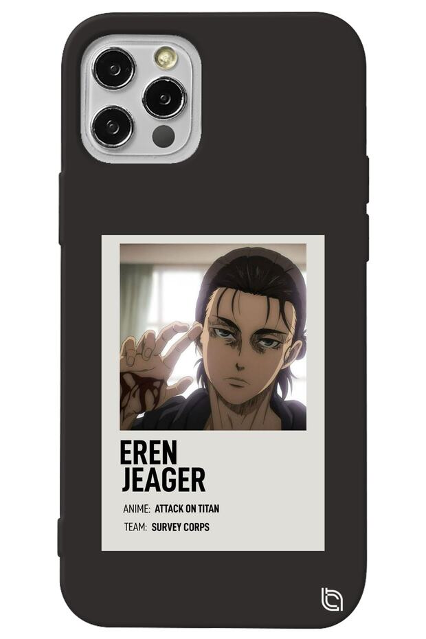 iPhone 13 Pro Black Premium Velvet Attack on Titan Patterned Silicone Phone Case