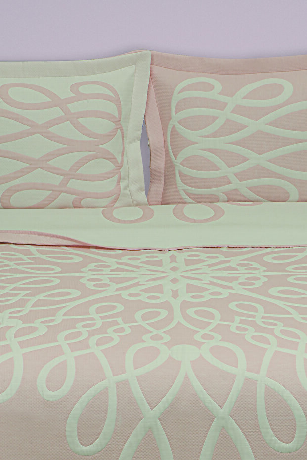 Infinity Double Face Pano Yatak Örtüsü Çift Kişilik Pink - 3
