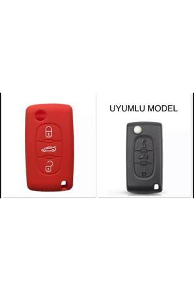 For Citroen Berlingo Xsara Picasso C2 C3 C4 C5 C6 C8 Compatible 3 Keys Silicone Key Protection Case Red