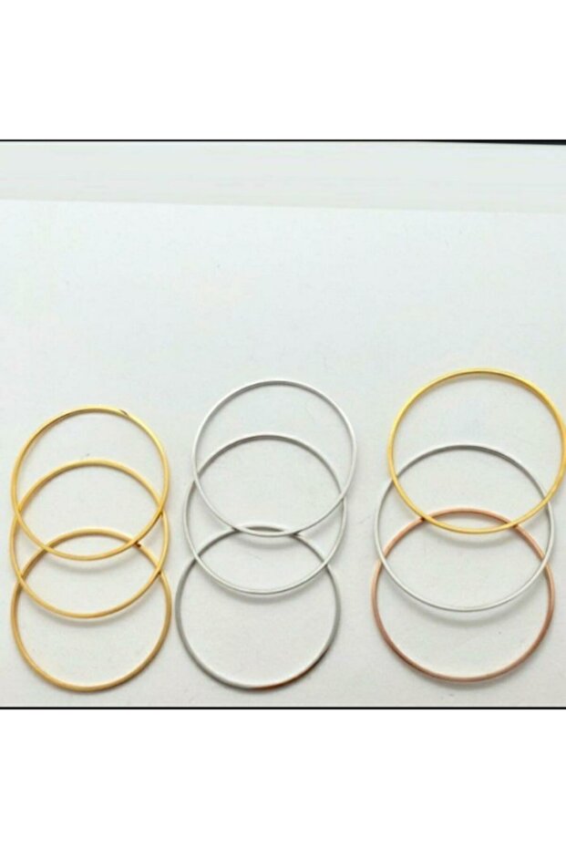 Kadin Çelik Paslanmaz 3lü Ajda Bilezik Seti - 2